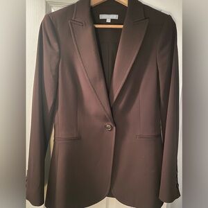 ANTONIO MELANI Botch Lapel Dingle Button Brown Women's Blazer